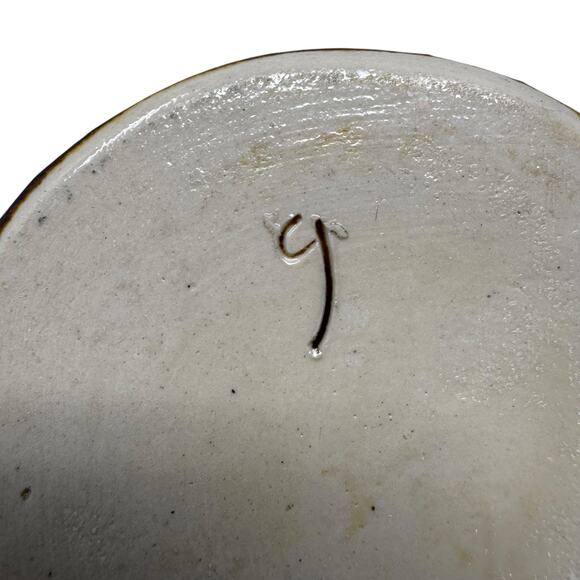 Vintage German Salt Glaze Stoneware Jug w/ Pewter Lid 6.5” Coat of Arms Marked 9 - Picture 6 of 16